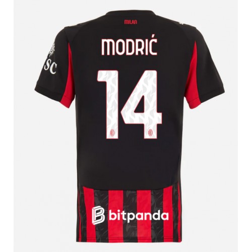 AC Milan Luka Modric #14 Replik Heimtrikot Damen 2025-26 Kurzarm AC Milan Luka Modric #14 Replik Heimtrikot Damen 2025-26 Kurzarm